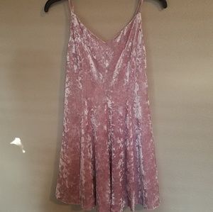 Forever 21 light pink velour spaghetti strap dress